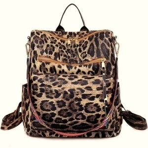 Women's Leopard Print Backpack